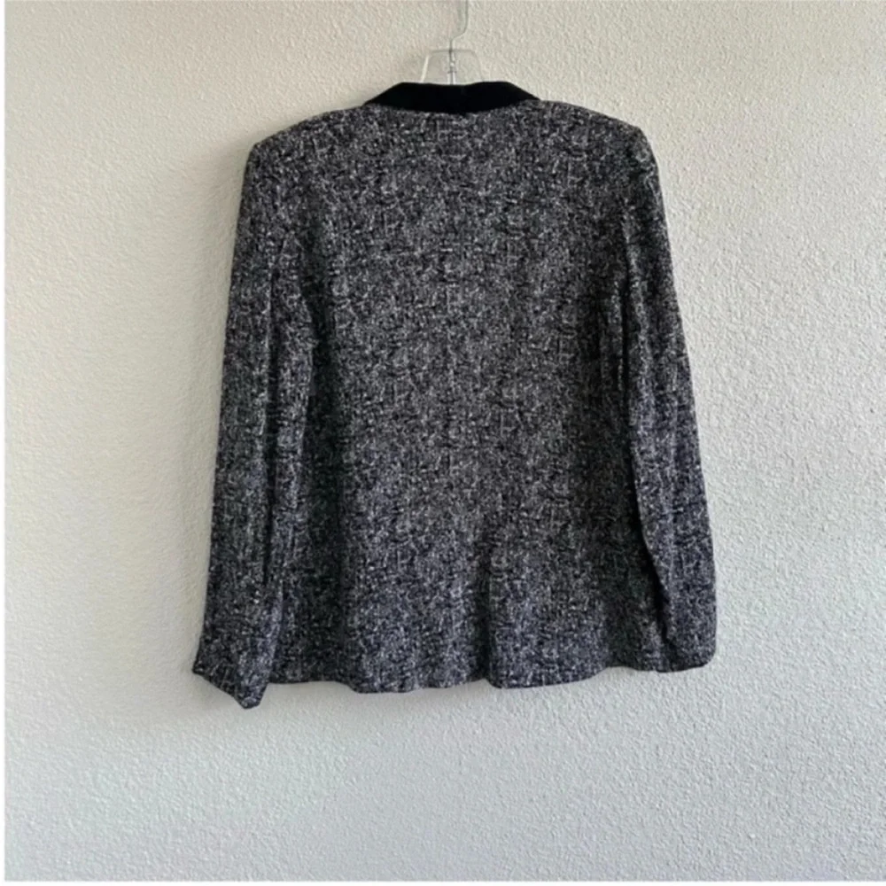 Sandro Paris Tweed Open Front Jacket Black Gray - Picture 4 of 7